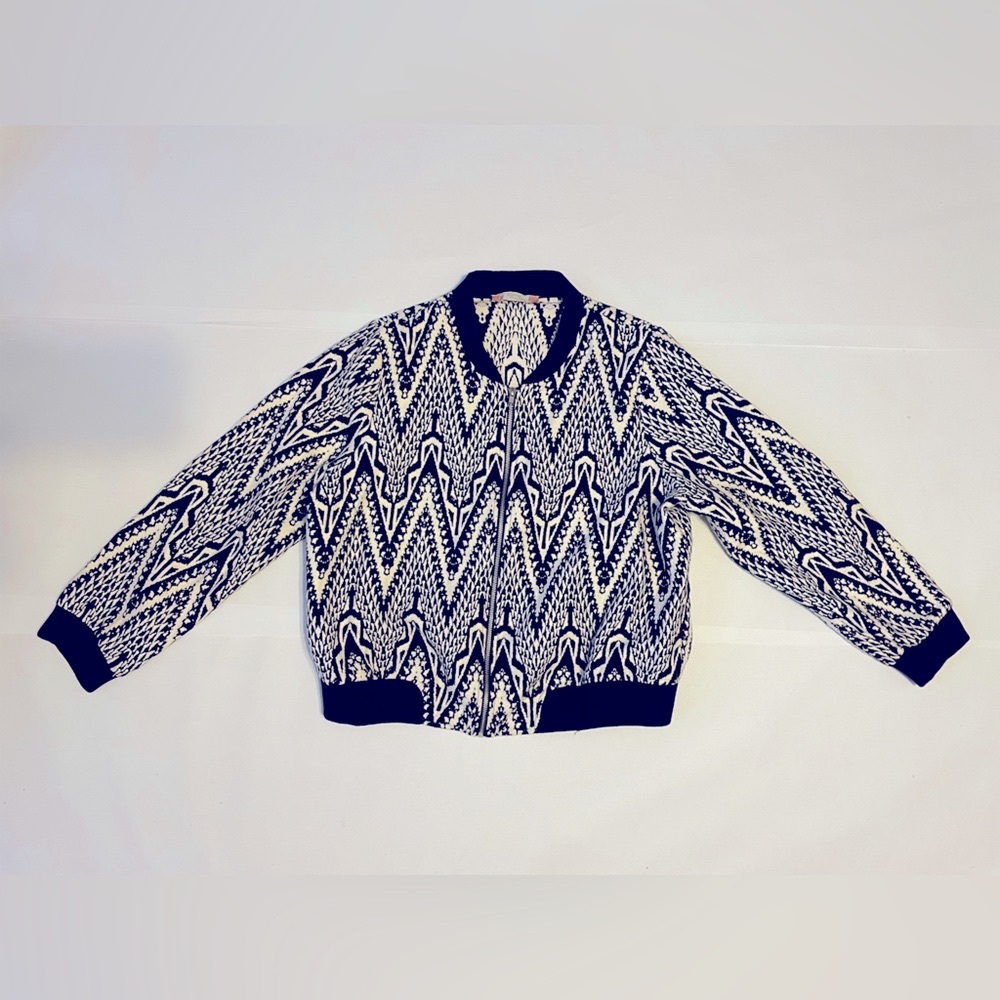 Flying Tomato cream black cotton woven bomber jacket 2x 16/18